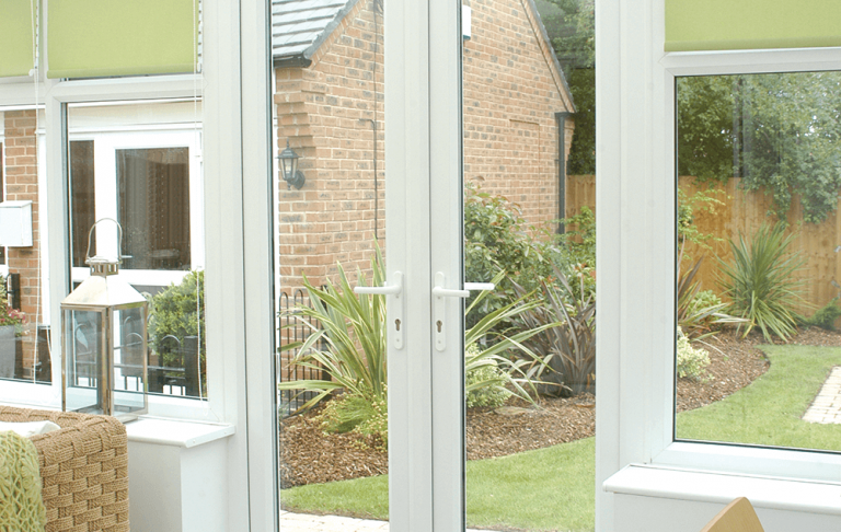 White uPVC French Door