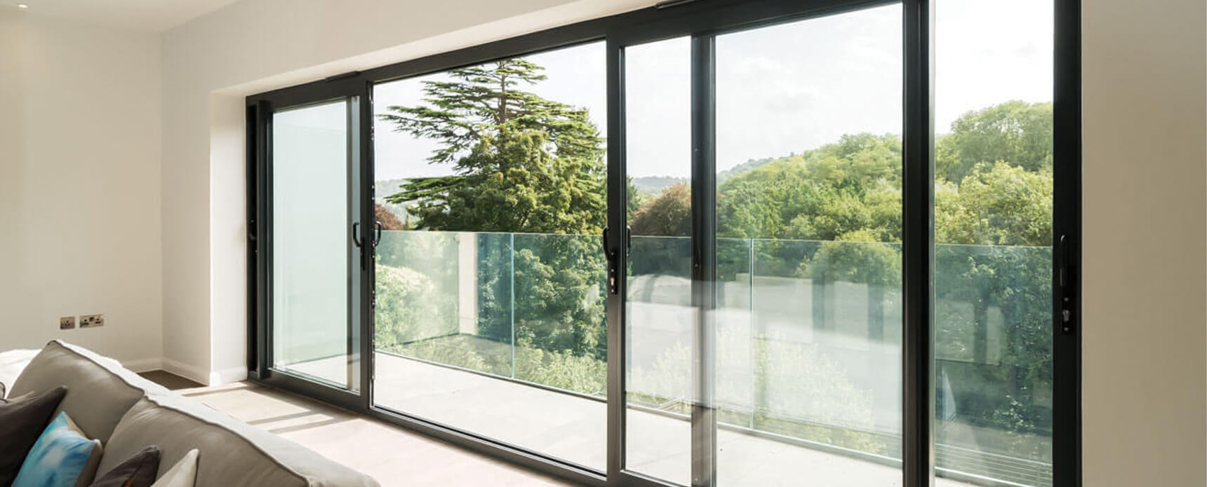 Black sliding patio doors