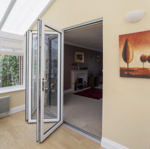 A Smart open bi fold door.