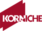 The red and white logo of Korniche Aluminium Bifold Door Systems.