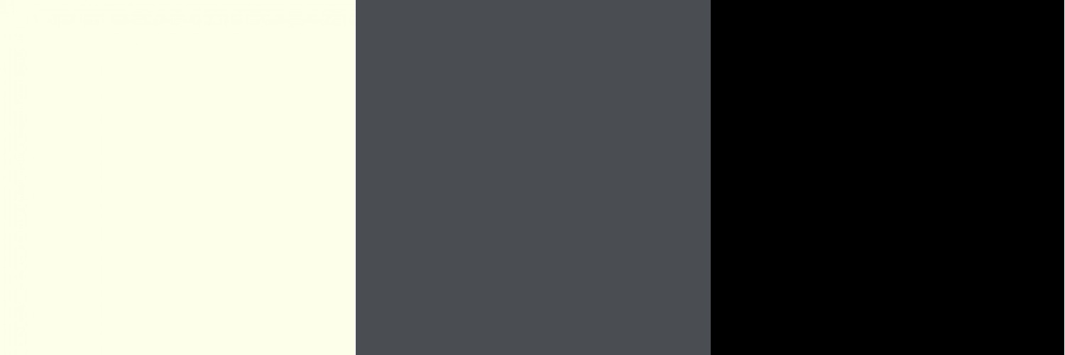 he image displays a vertical split of three colours: glossy white, matt grey, and matt black. These shades illustrate a modern, neutral palette perfect for contemporary design or branding purposes.